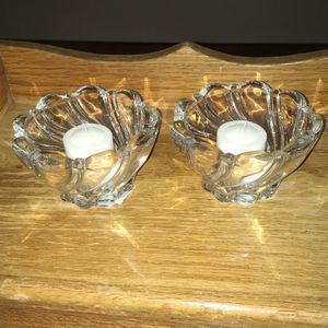 Mikasa peppermint clear votive candle holder